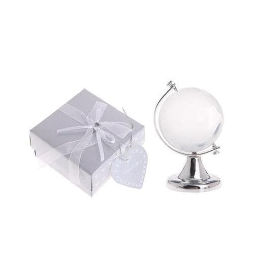Mini Dünya Küresi Gümüş Kristal